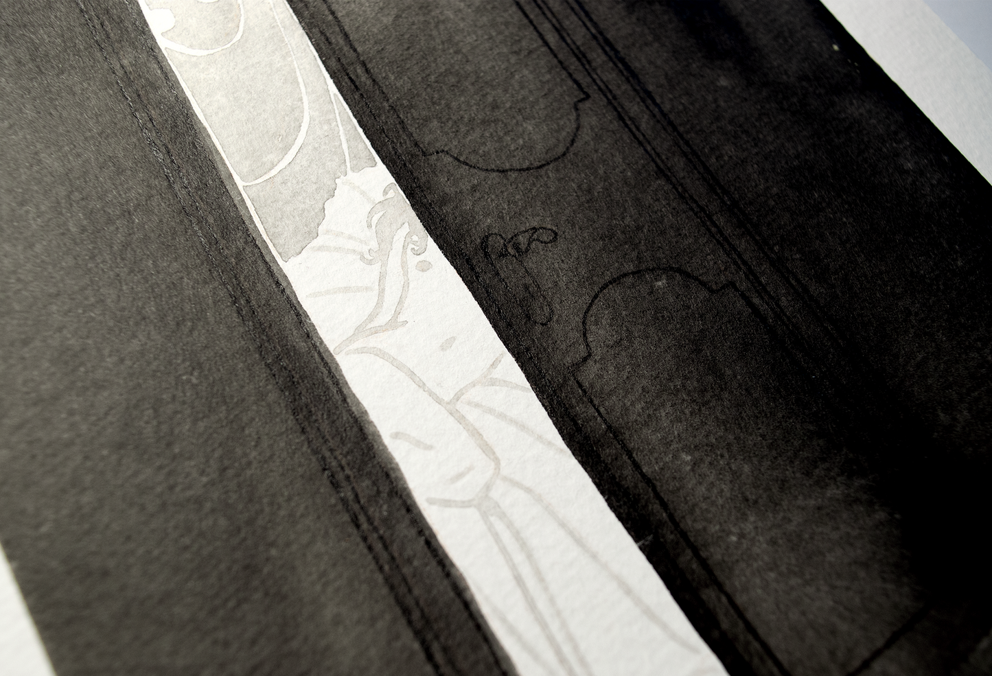 'Come over.' an original art work make with ink on paper, created for kinktober 2022 starring the main characters of the webcomic Little Starling by Pearl See. It shows a door cracked open and inside the light filled room Zazu is waiting for someone, close-up.