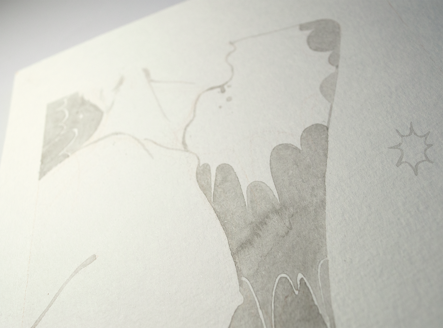 'Do not drip.' Zazu tells Vince, but it's easier said than done. This an original art work make with ink on paper, created for kinktober 2022 starring the main characters of the webcomic Little Starling by Pearl See, close-up.