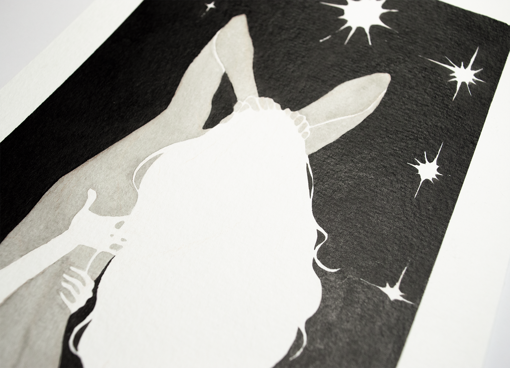 'I want you to beg for it.' an original art work make with ink on paper, created for kinktober 2022 starring the main characters of the webcomic Little Starling by Pearl See. It shows Zazu at his breaking point, close-up.