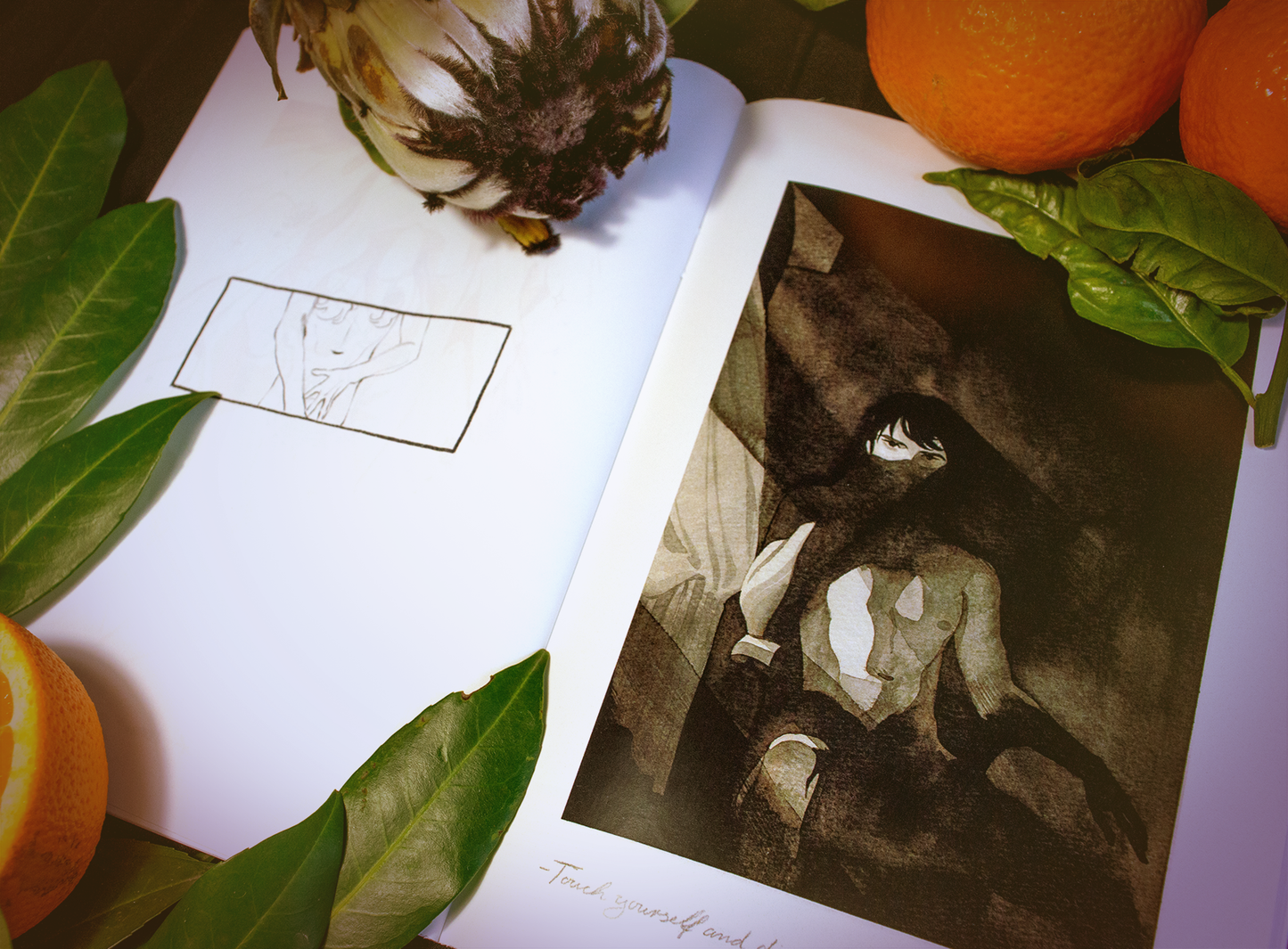 A peek into the entire collection of the Little Starling x Kinktober illustrations together with exclusive little drawings. All illustrations are original art work make with ink on paper, created for kinktober 2022 starring the main characters of the webcomic Little Starling by Pearl See.