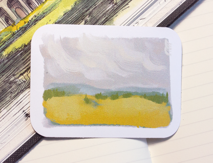 Sticker of golden fields in the Bretagne.